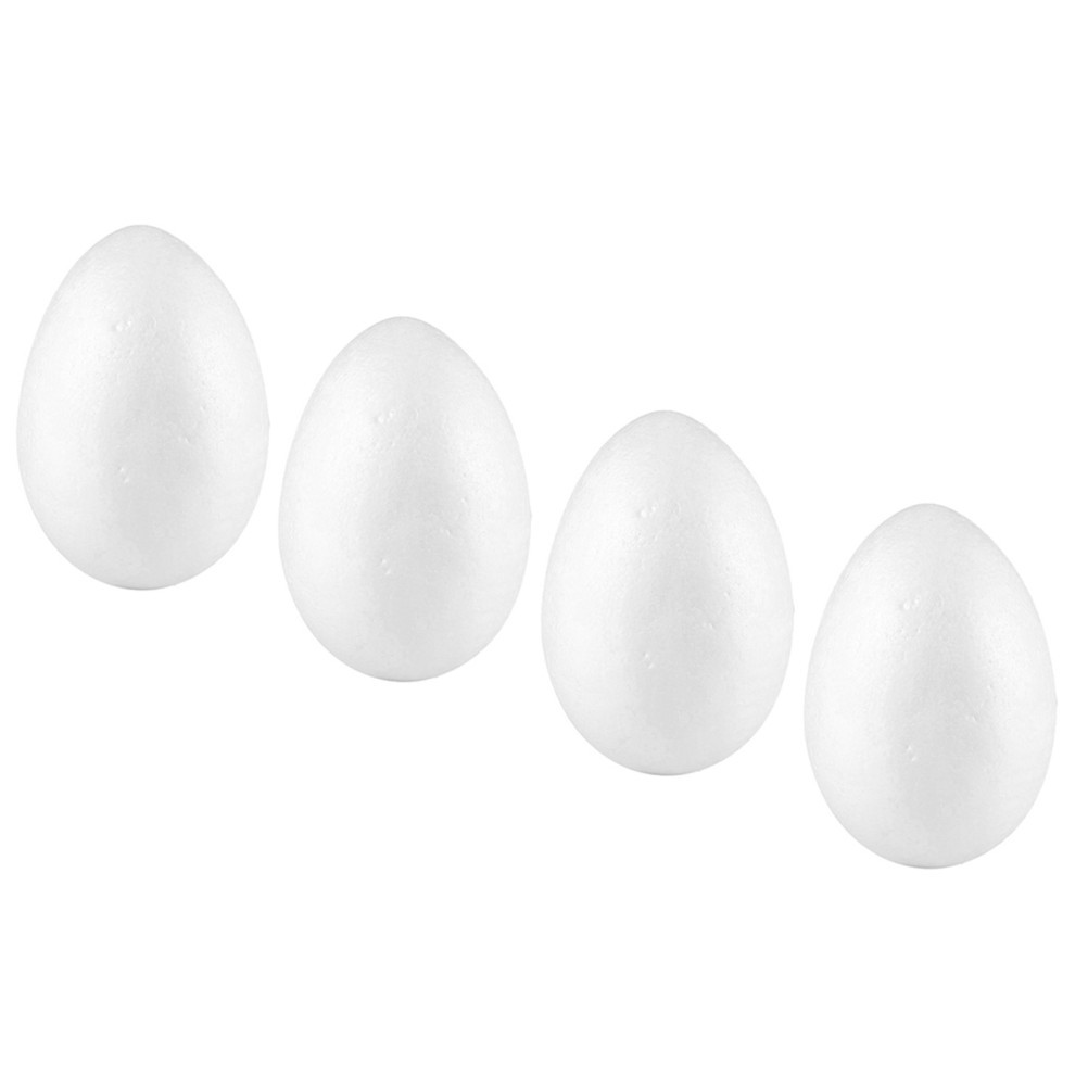 4Pcs Reusable White Foam Easter Eggs for DIY Crafting and Festival Decoration