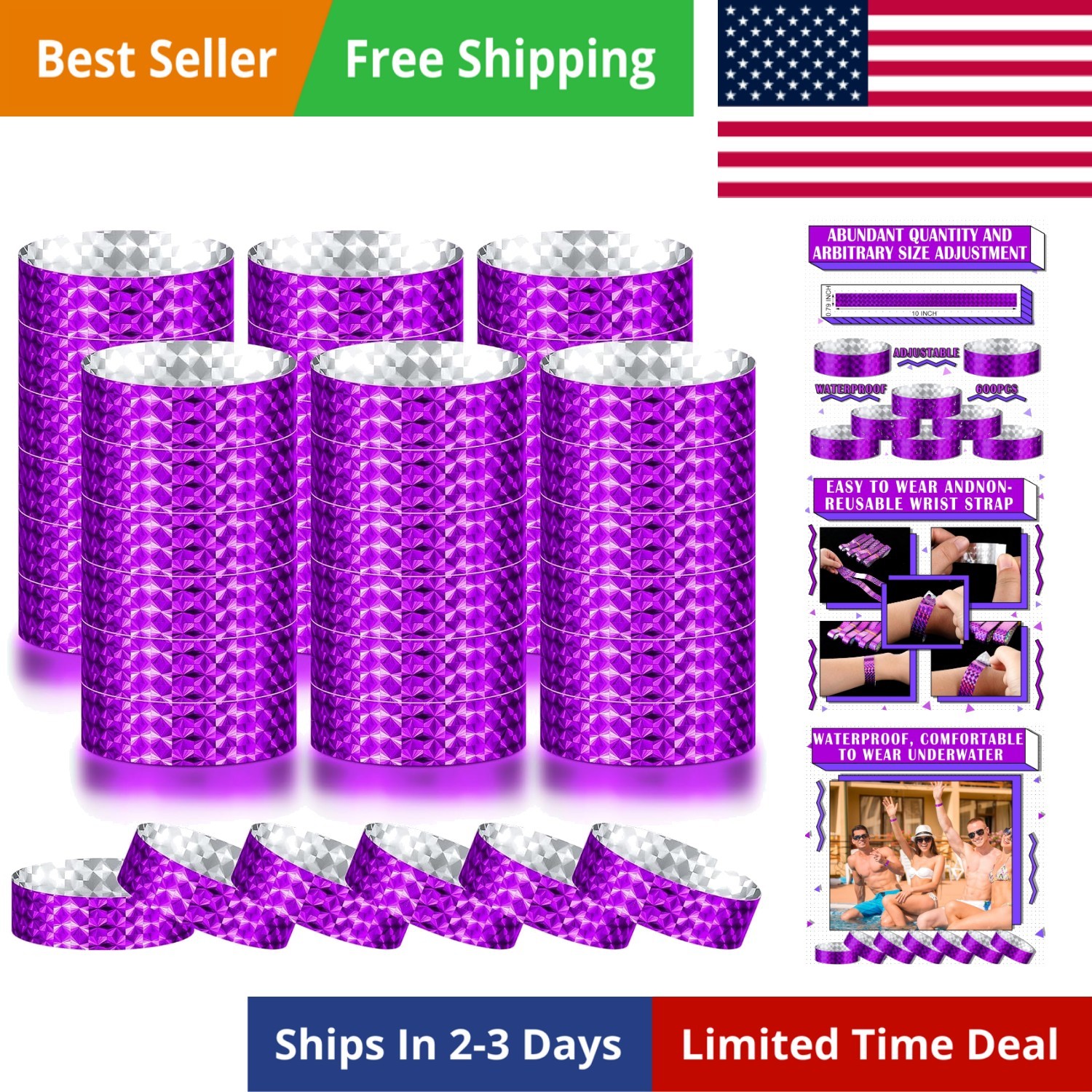 Paper Wristbands Neon Wrist Bands Waterproof Handbands for Events Lightweight…
