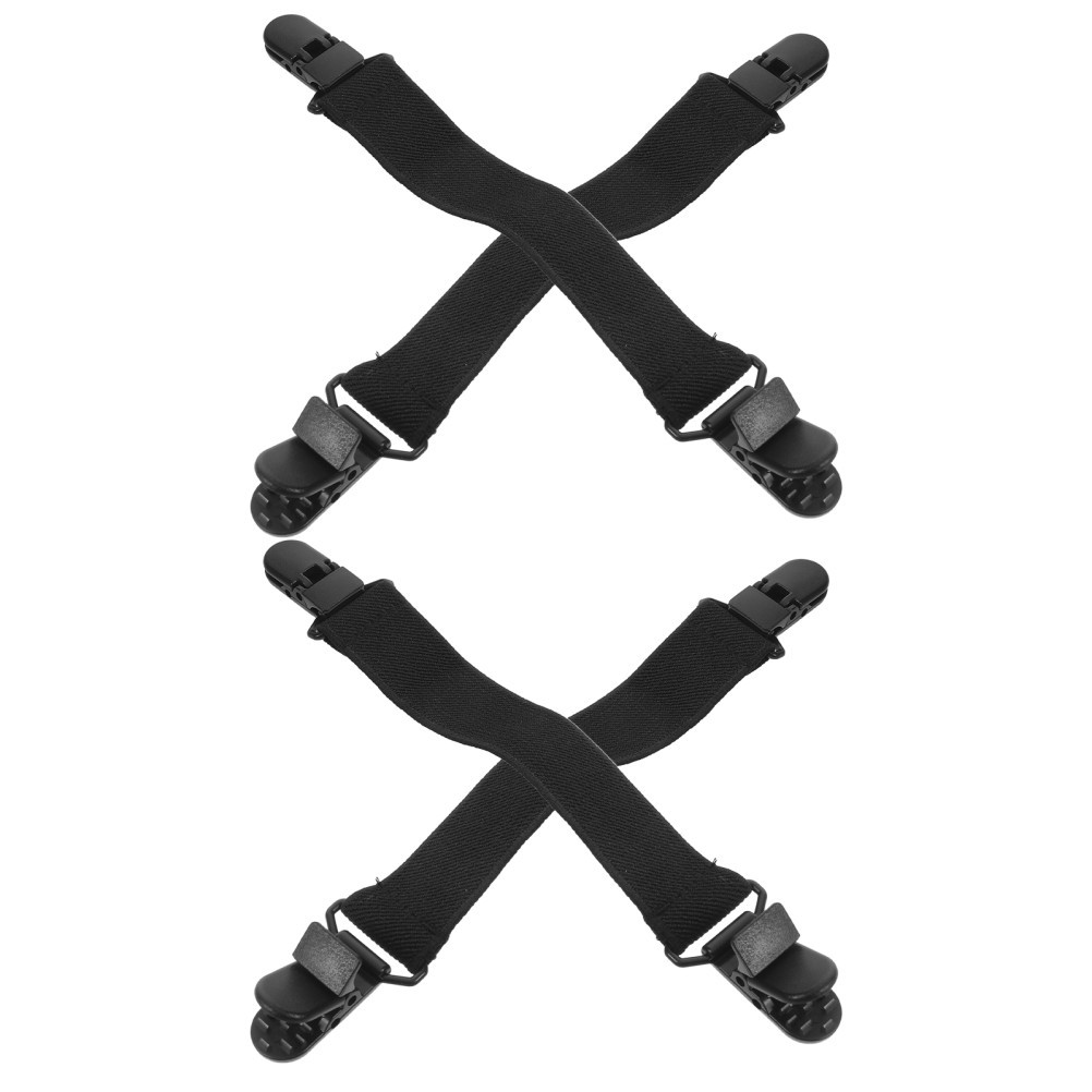 Black Reusable Motorcycle Pant Leg Clips Secure Boot Straps for Outdoor Work