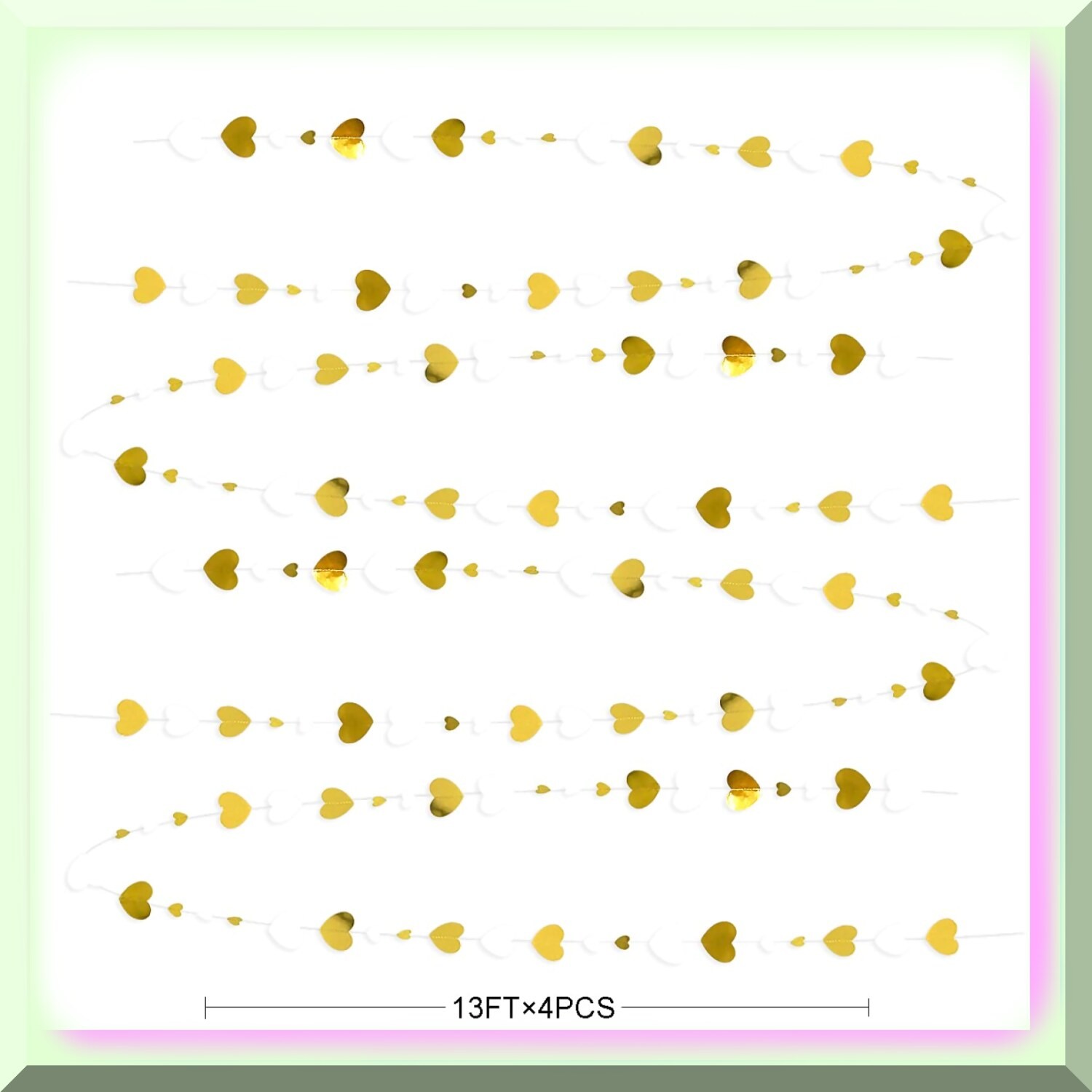 White and Gold Heart Garland Celebration Kit