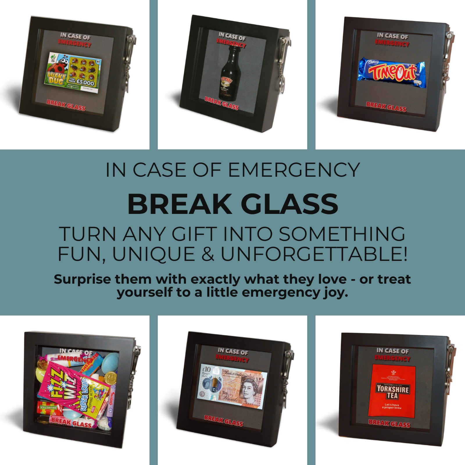 16th/18th/21st/30th/40th/50th BIRTHDAY GIFT Emergency Break Glass 3d Box Frame