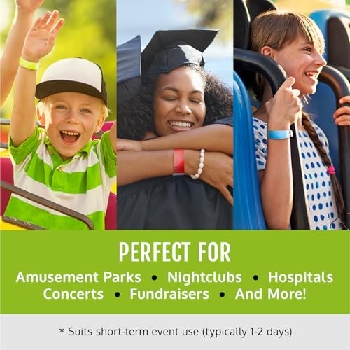 2,000 Tamper-Proof Tyvek Wristbands – 5-Color Variety Pack for Events, Parties &