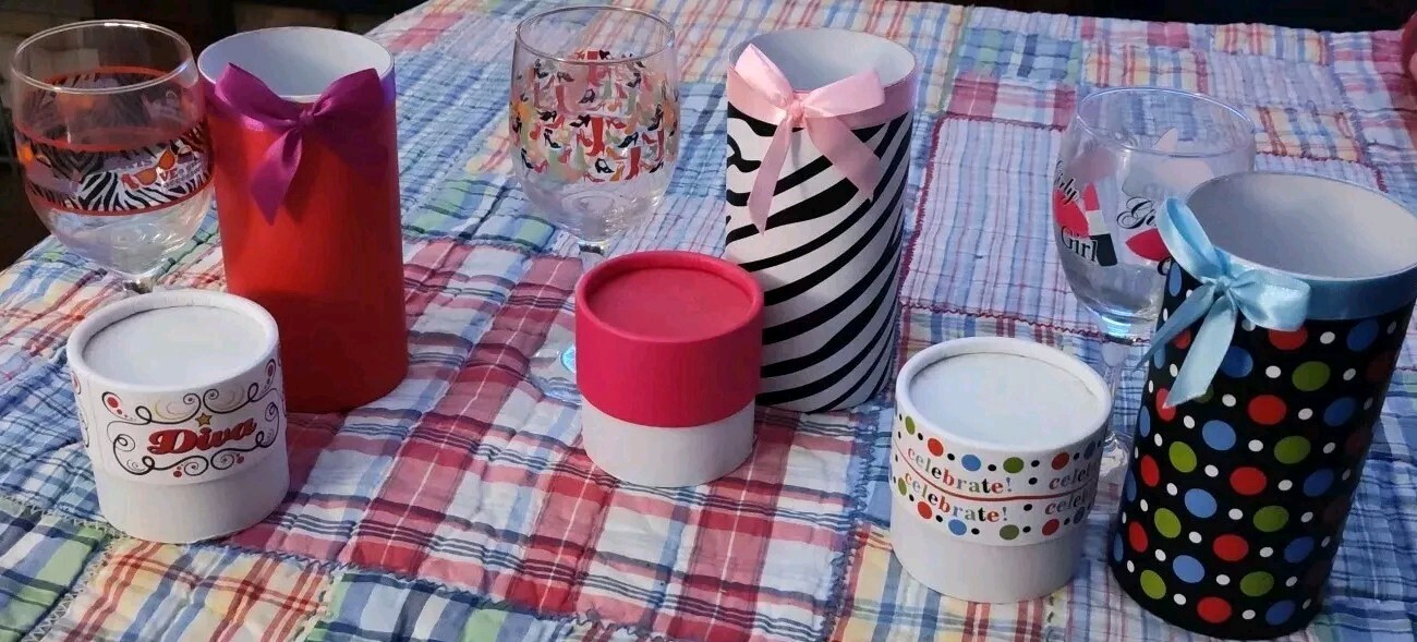 Lot Of 3- Wedding/Bachelorette Party/Girls Trip/Celebrate- Novelty Wine Glasses