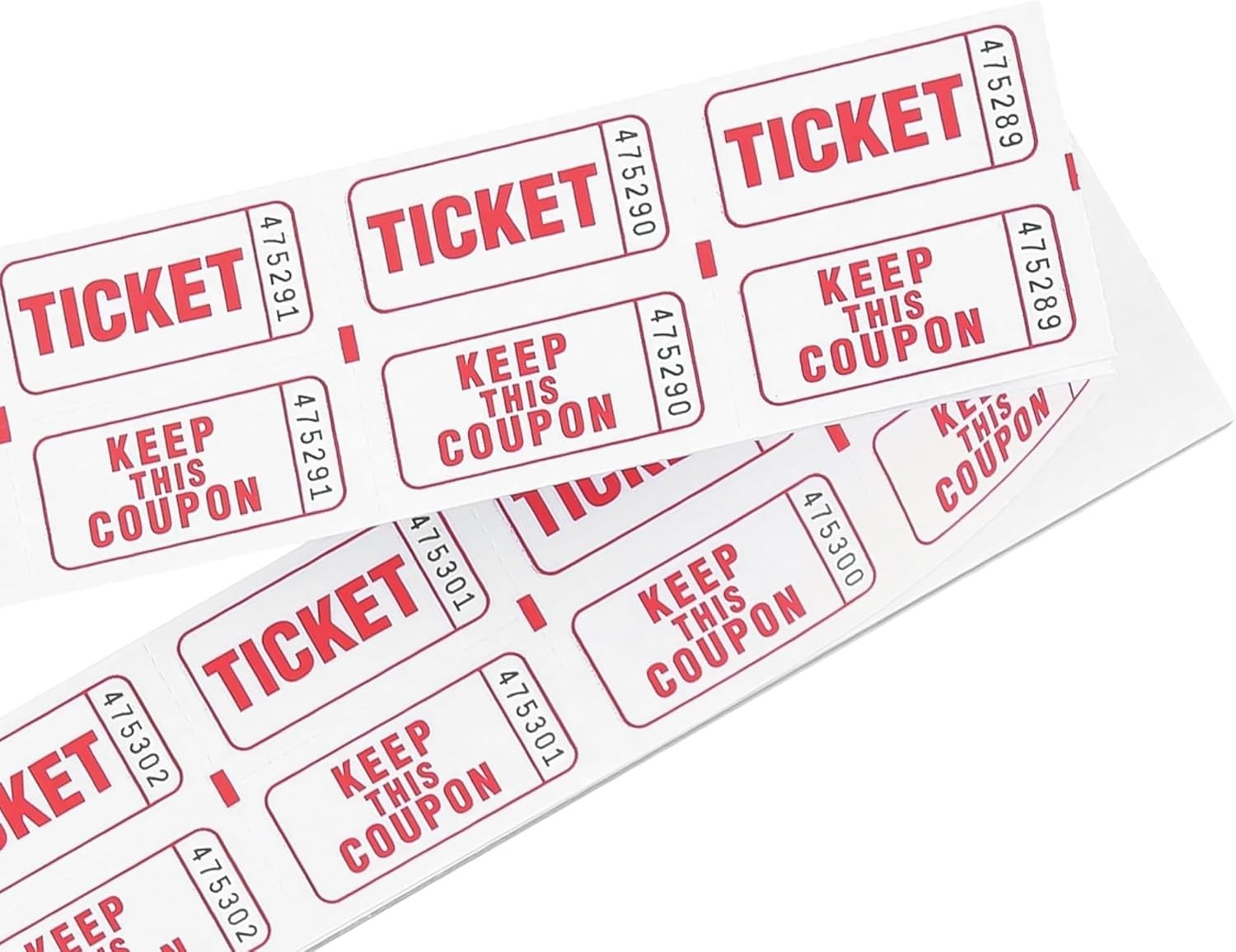 200 Count Raffle Tickets – Assorted Colors – Double Stub – Perfect for Events