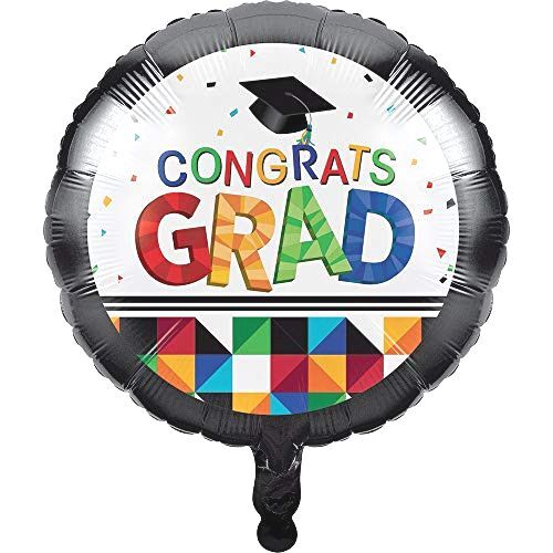 Creative Converting Fractal Fun Graduation Foil Balloon, Multicolor