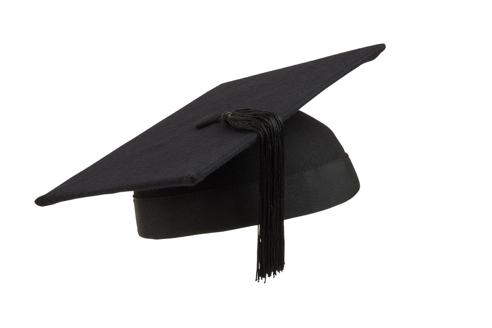 Graduation Mortarboard – Master’s Fitted Black Cap Hat – Academic Gown Accessory