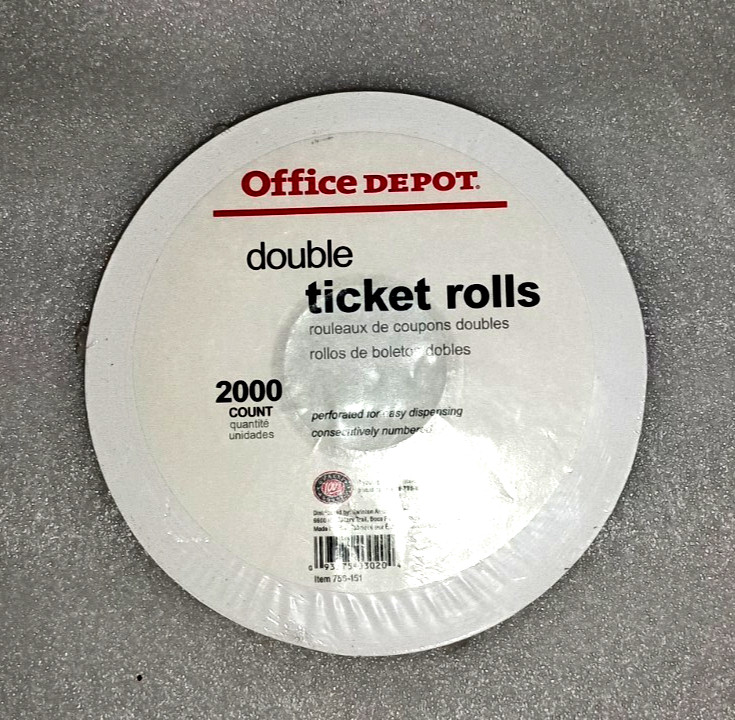 Raffle Tickets Double Roll – Events, Carnivals – 2000 Ticket Count Per Roll