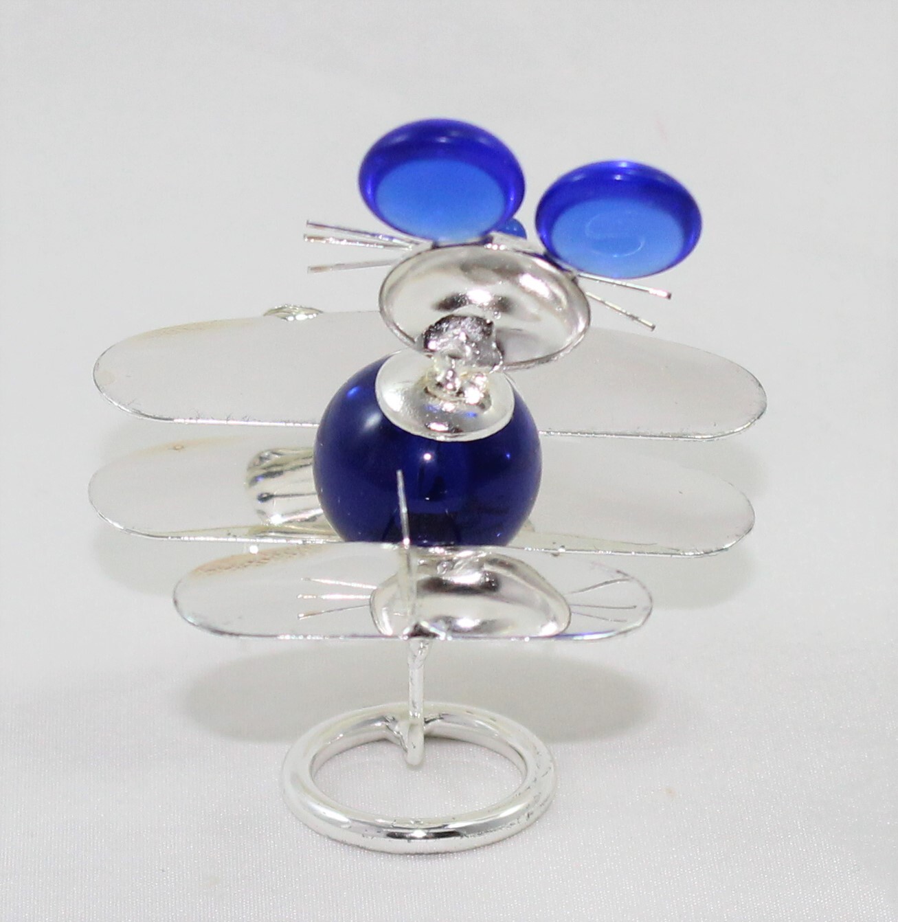 Set Of 4 Birth Favors Mickey Mouse In Biplane Silver Cadeau