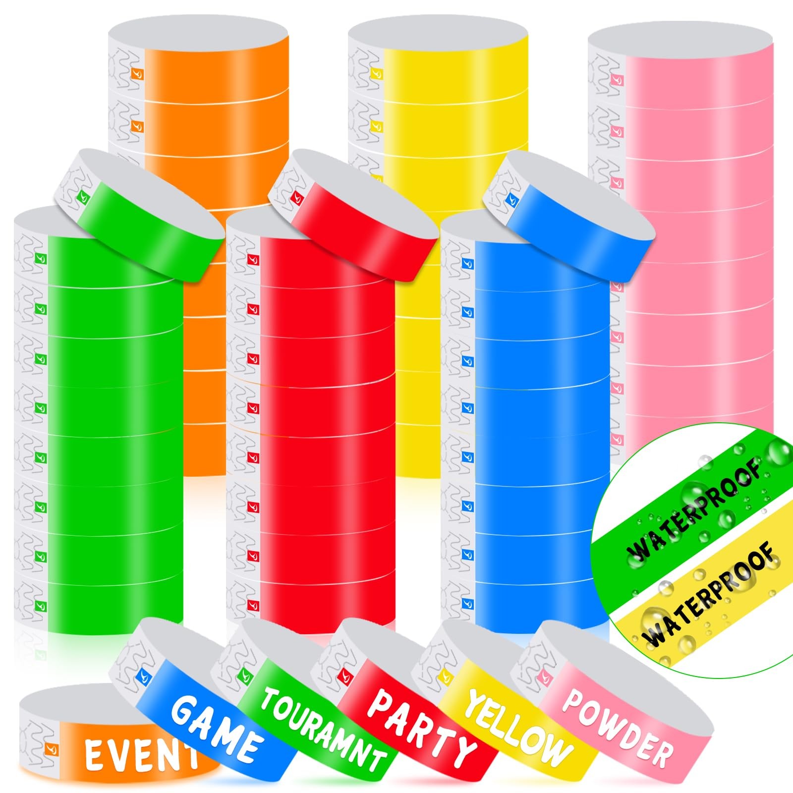 600 Pcs Colored Paper Wristbands Disposable Party Bracelets for Events