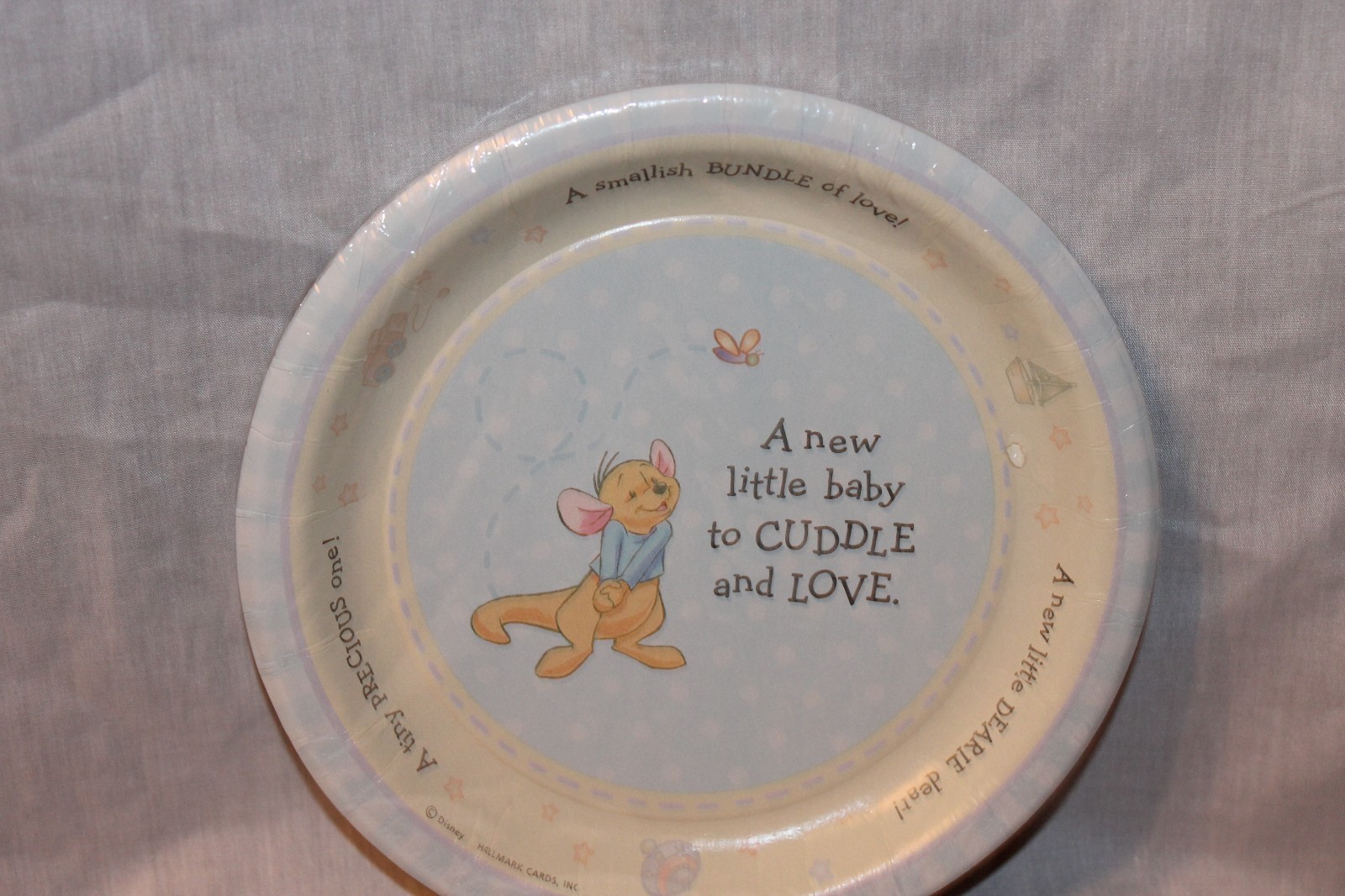 WINNIE THE POOH BABY ROO 8- DESSERT PLATES BLUE PARTY SUPPLIES