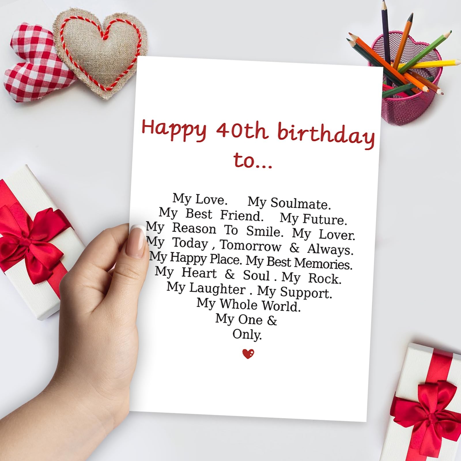 MQMRYeto 40th Birthday Card Gift Decoration for 8 inches x 5.3 inches, 03