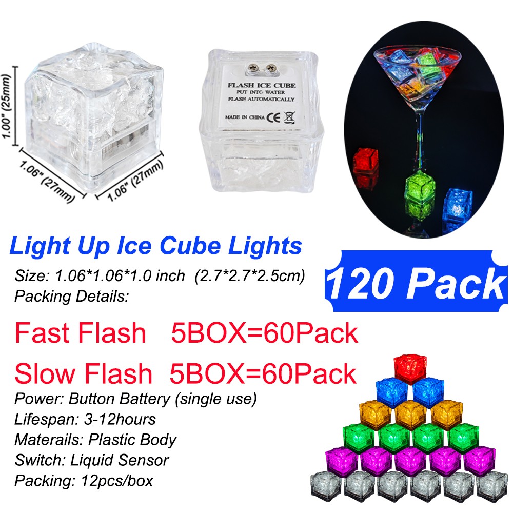 Glowing Ice Cube Lights Fast Flash & Slow Flash, Bar Night Club Party Xmas Decor