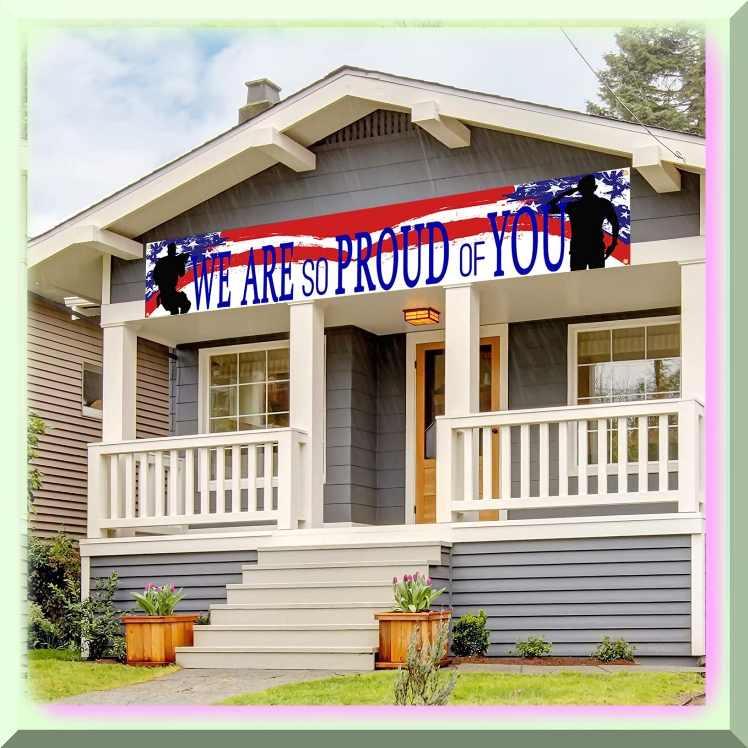 Patriotic Soldier Homecoming Banner 9.8ft