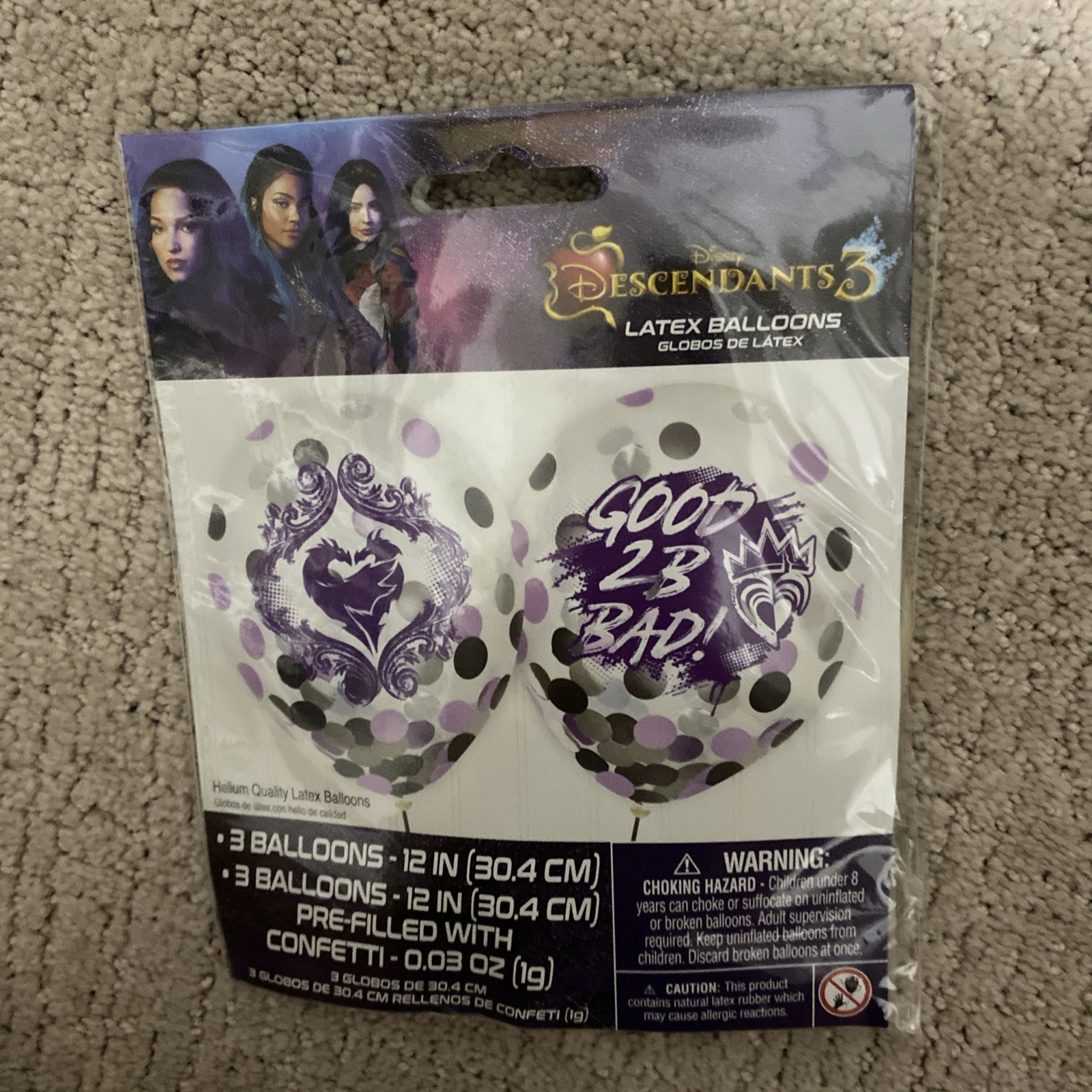 Descendants 3 Latex Confetti Party Celebration Balloons Clear – 12″ Pack of 6