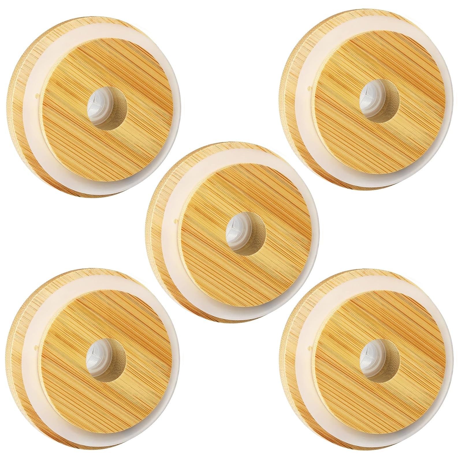 Bamboo Lids for Glass Cups and 16 OZ Beer Can Glass, Bamboo Mason Jar Lids Re…