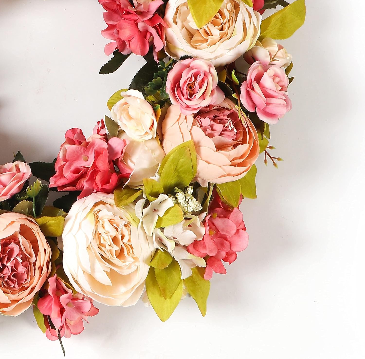 Peony Spring Wreaths for Front Door Outside 22 inch Handmade Summer Wreaths