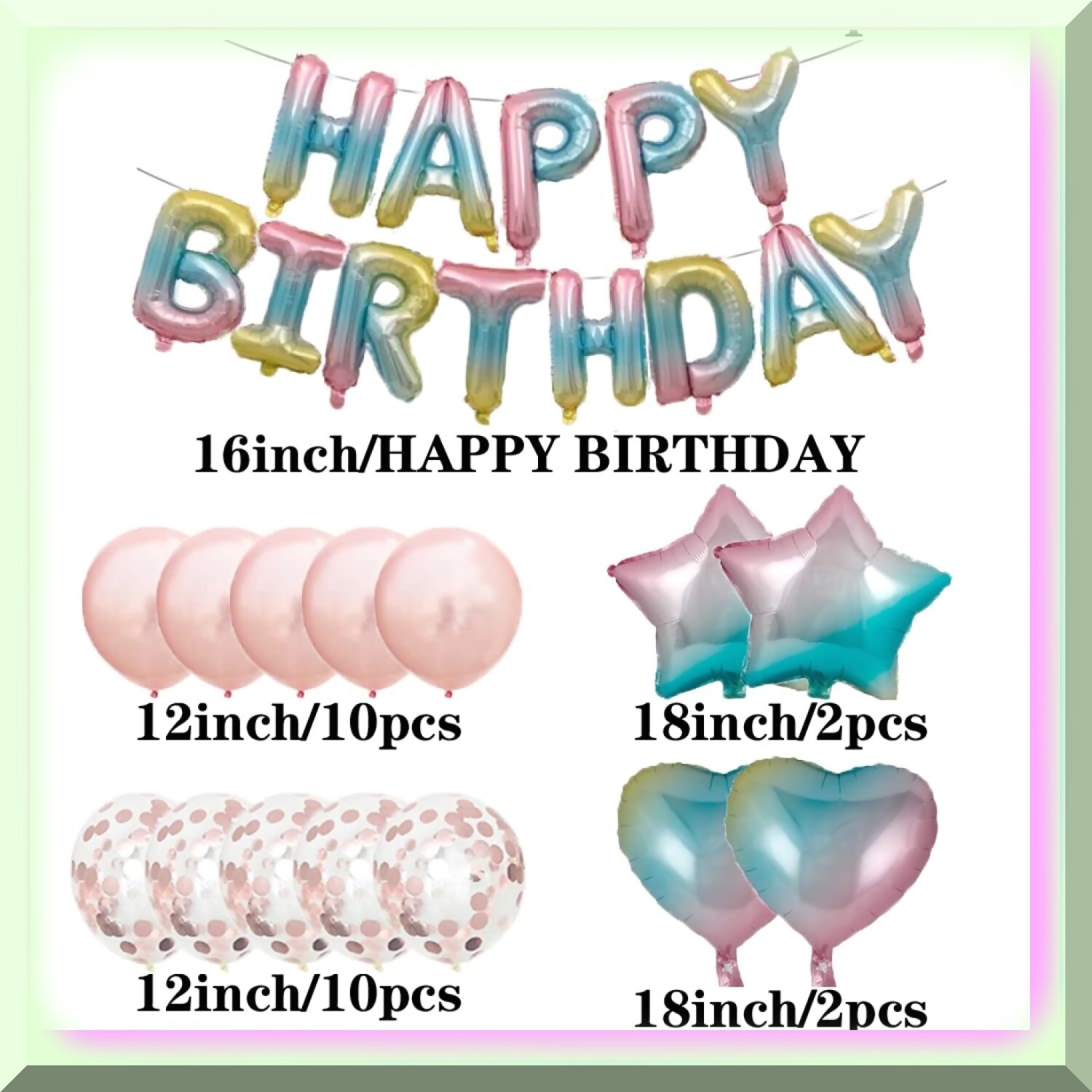 Rainbow Number 16 Balloons for Parties