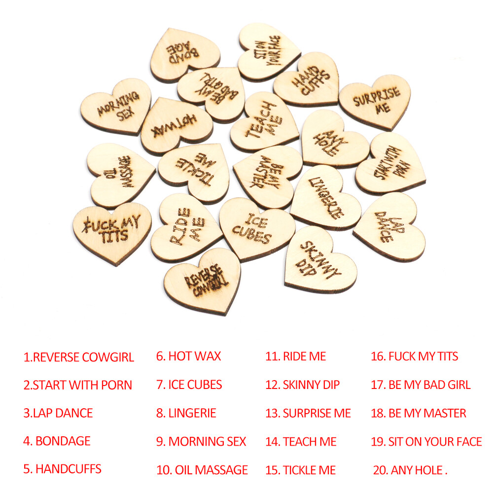 20Pcs Funny Tokens Funny Wooden Valentines Ornaments Funny Romantic Sex Gift Set