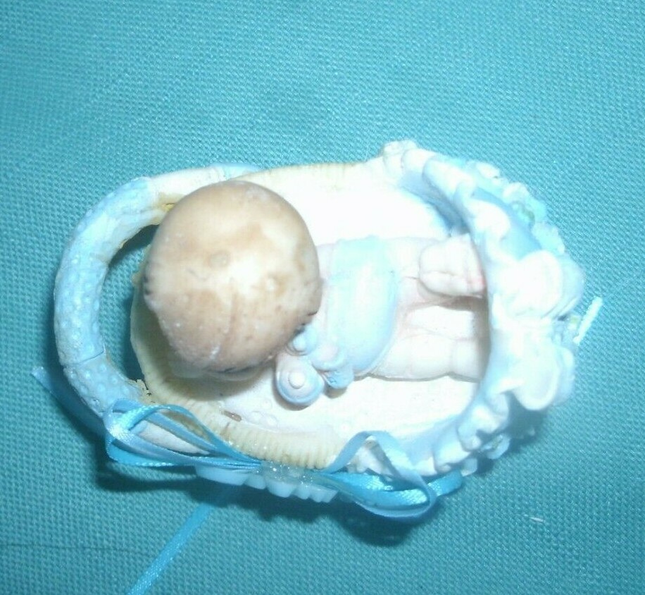 ADORABLE BABY in BLUE BUGGY’ NICE CAKE DECORATION NEW