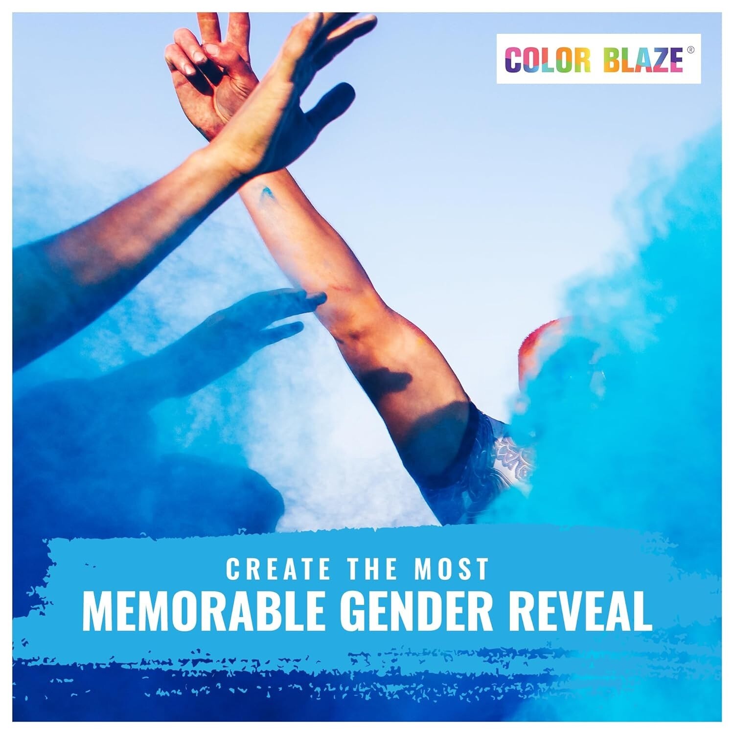 Color Blaze Color Powder Packets – 75 g Each – 25 Packs Blue Baby Gender Reveal