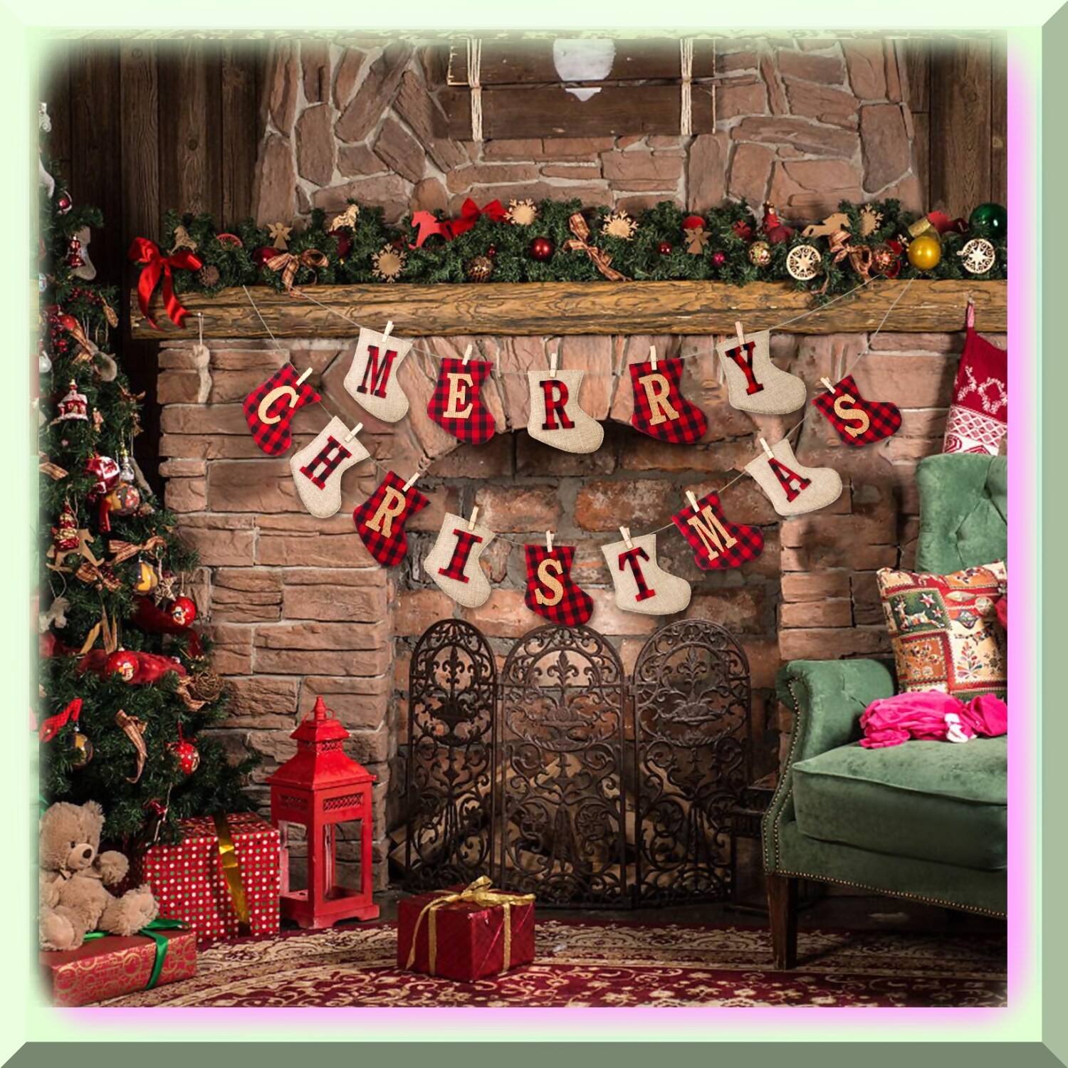 Rustic Burlap Banner Indoor Outdoor Decor