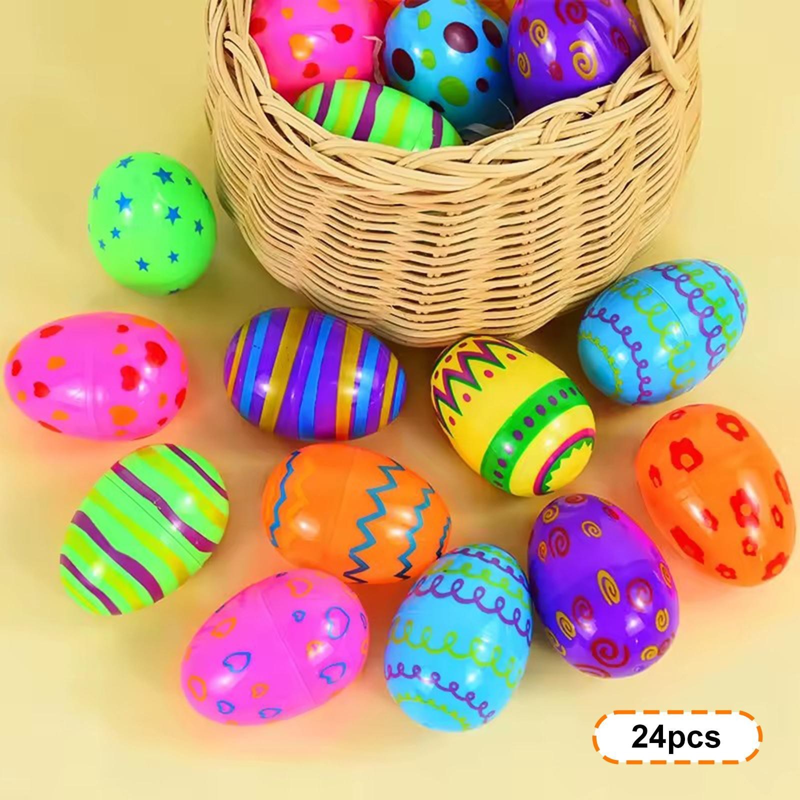 24Pcs Fillable Easter Eggs Empty Decorative Colorful Versatile for Treasure Box