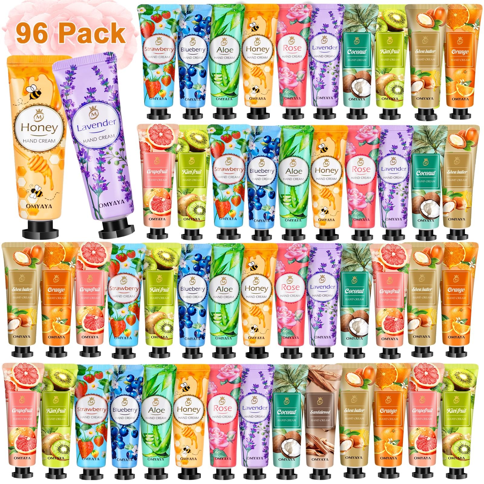 96 Pack Mini Hand Lotion Bulk, Travel 0.21 Fl Oz (Pack of 96)