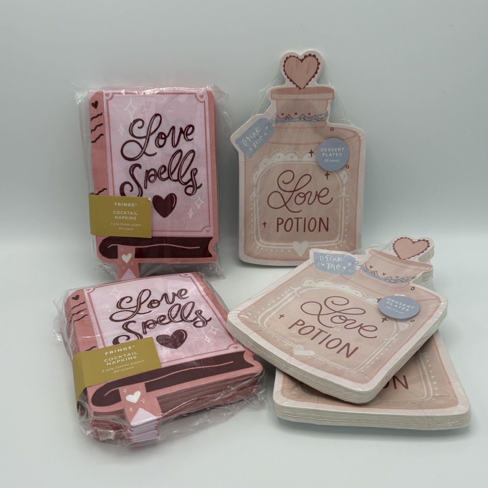 Love Spells | Potion VALENTINE PARTY COCKTAIL Napkins & Plates By FRINGE | Lot