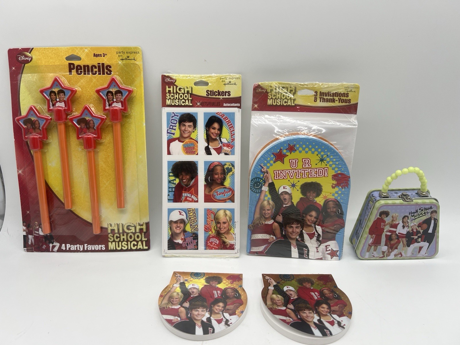 HIGH SCHOOL MUSICAL Party Lot Invitations Favors Pencils Stickers Tin Purse NEW