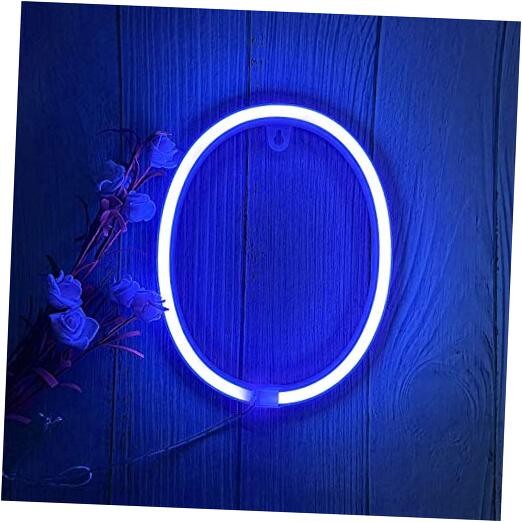 Light Up Letters Neon Signs, Blue Alphabet Neon Lights Wall Decor for Home, O