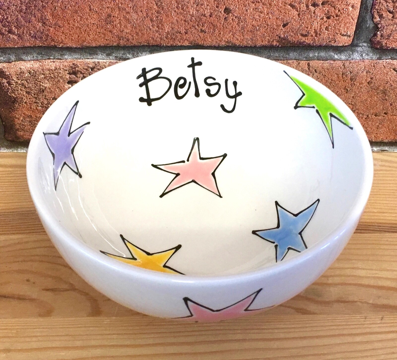Personalised Handpainted Ceramic Bowl Choose Colour Design Text Gift Present