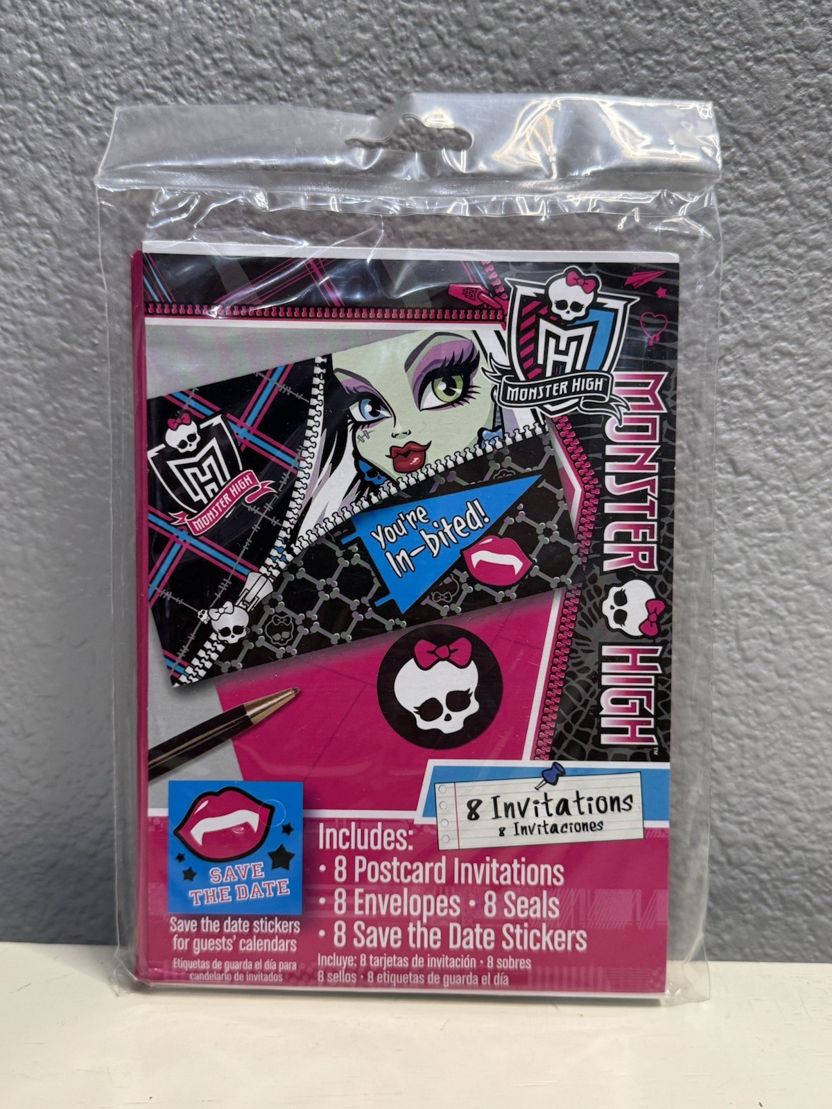 MONSTER HIGH Birthday Party Set Of 3; TOP HATS, Invitations And Napkins New