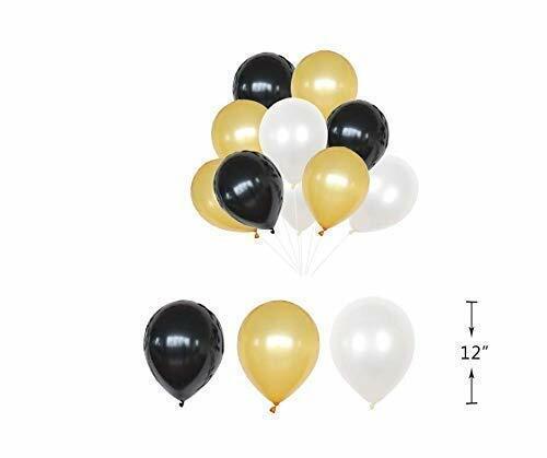 Bipra 85 Pieces Black & Gold Party Decorations – Includes Happy Birthday Banner
