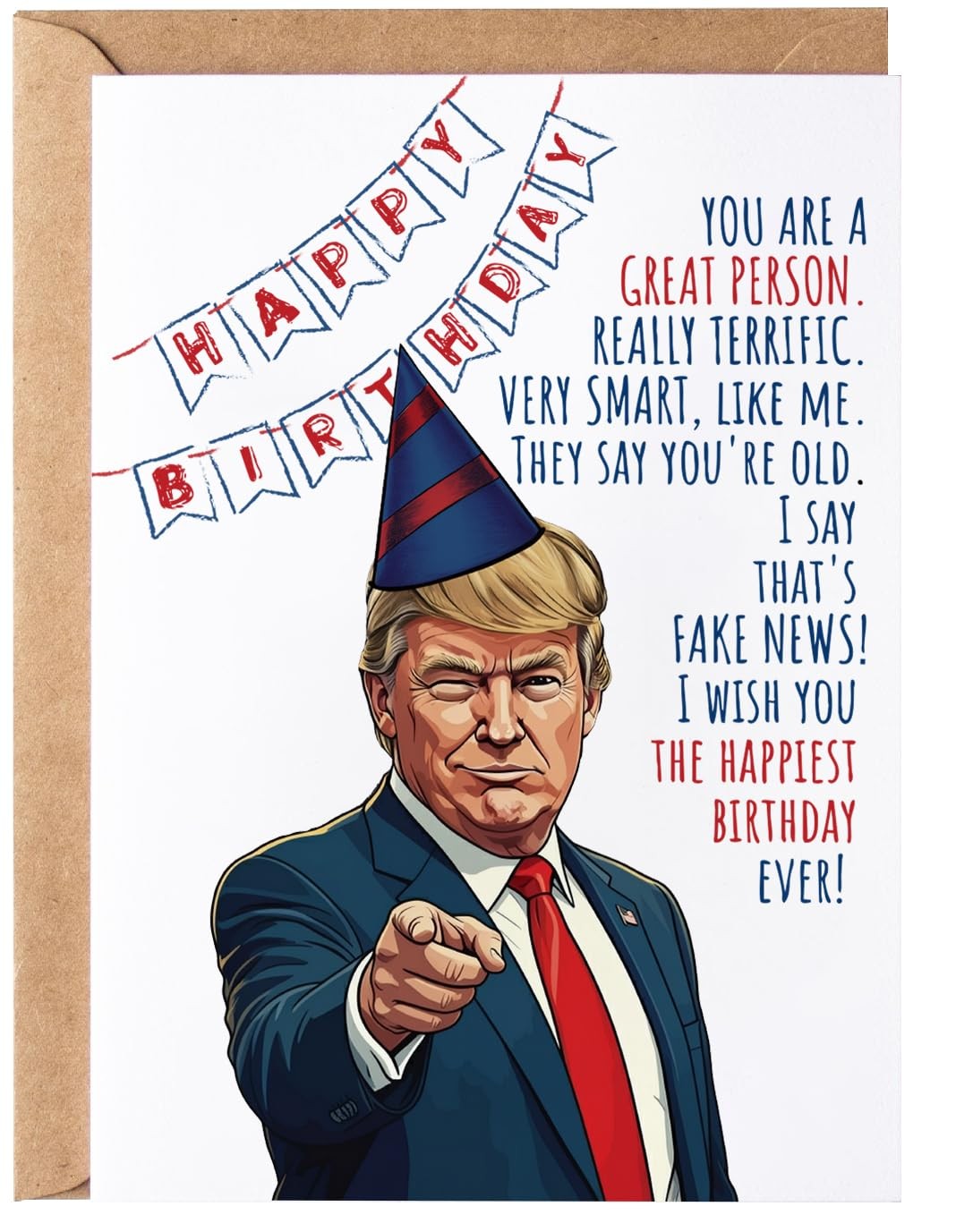 Funny Trump Birthday Card for Women Men – Humorous Donald Gift