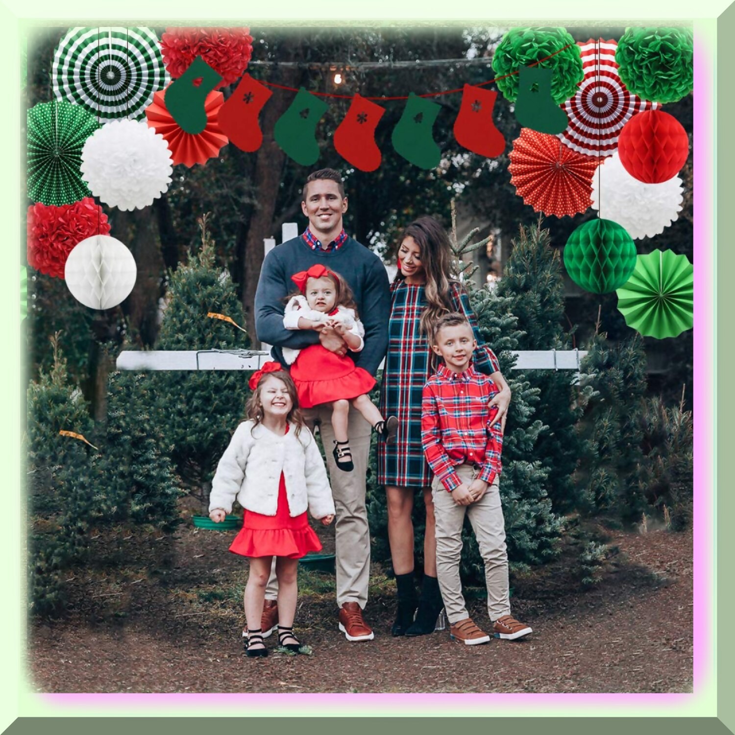 Festive Party Pack with Banner Snowflakes Honeycomb Balls Stars