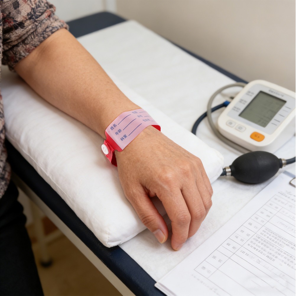 100Pcs Red Event Wristbands Plastic Hospital Patient Identification Bands
