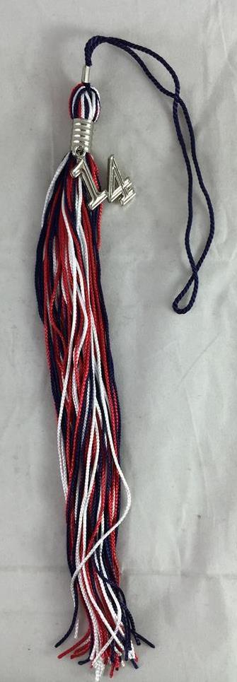 NEW Red White & Blue Class 2014 Charm Graduation Tassel 9″ Jostens