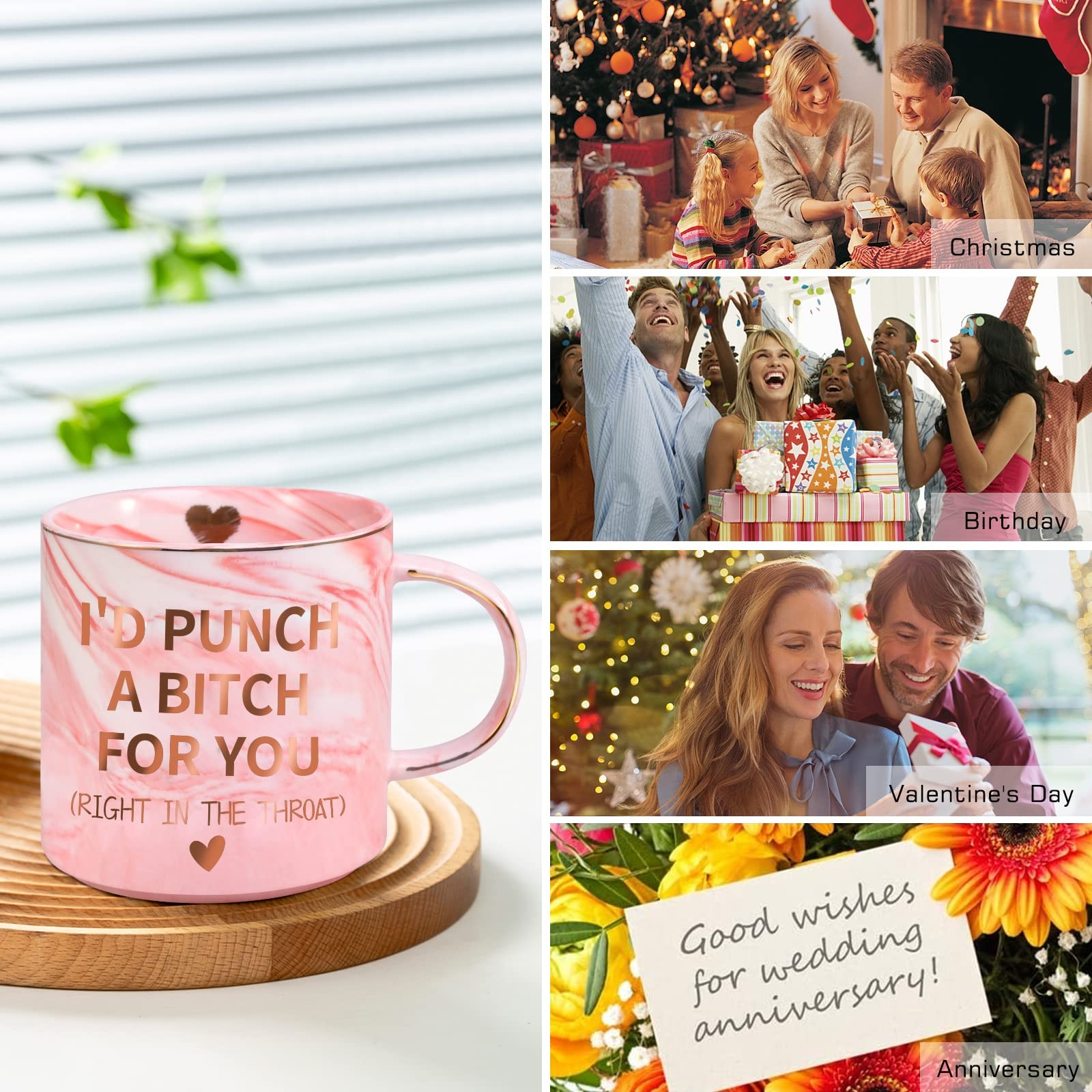 Ulrhpc Mothers Day Mom Gifts for Wife from Daughter Son, 12 Ounces, Pink