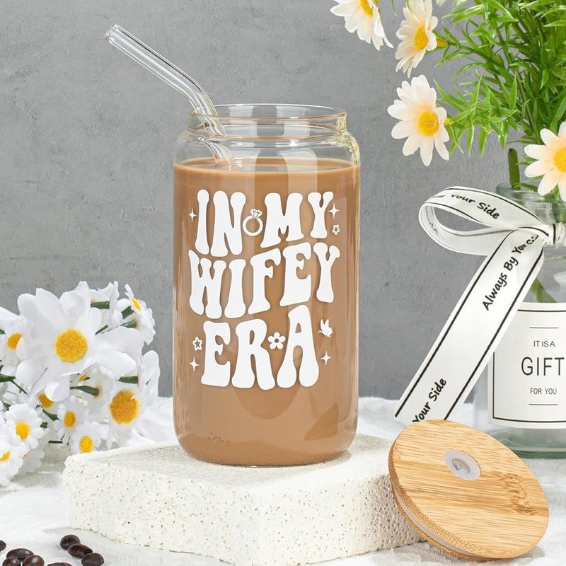 Bridal Shower Gift Iced Coffee Cup In My Wife Era Bachelorette Party Favor New