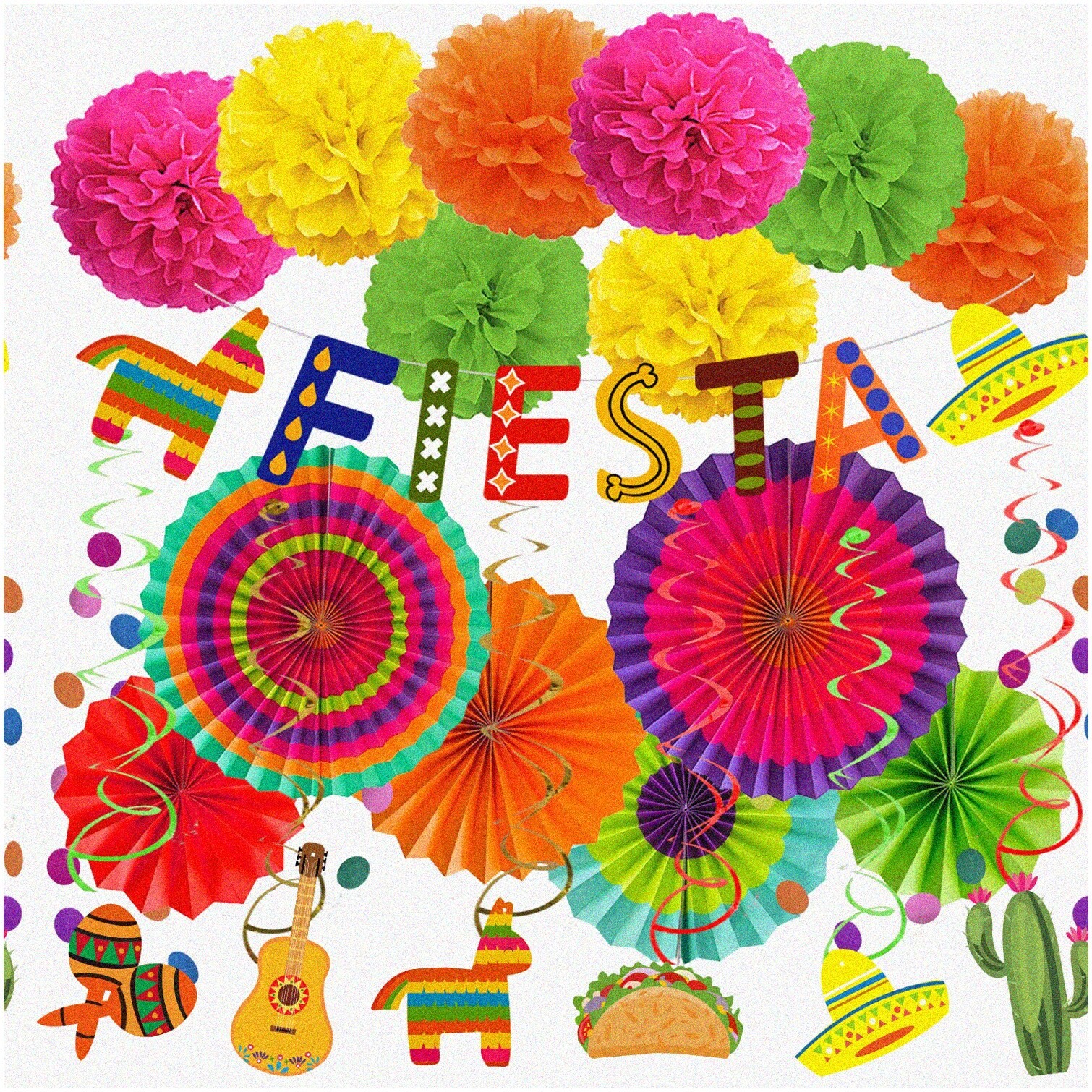 Multicolor Mexican Party Decorations Kit