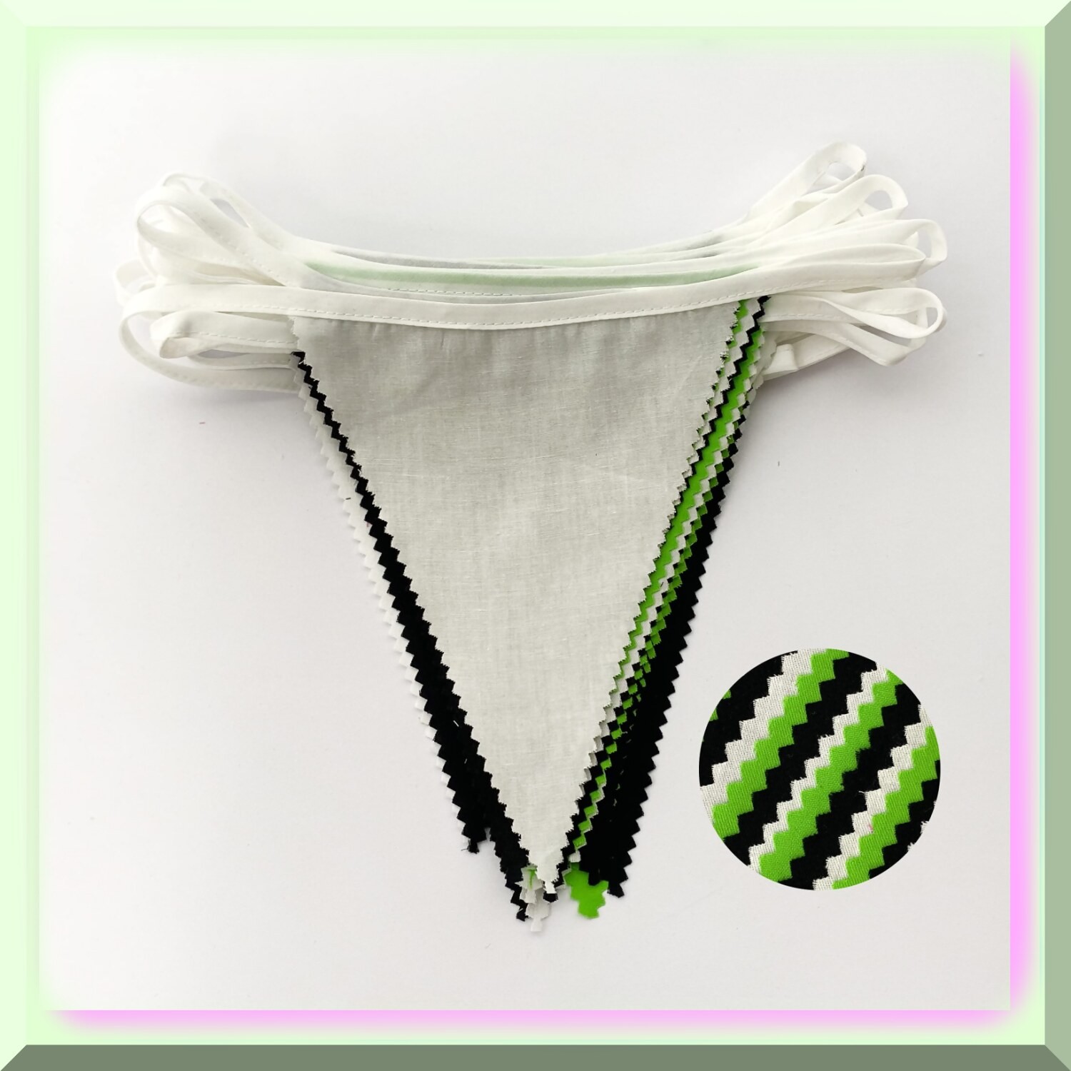 Tri-Color Fabric Triangle Flag Garland 10M
