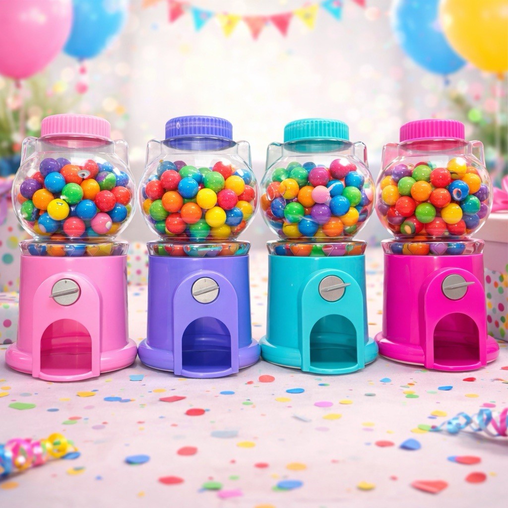 Hello Kitty Chiclera Plastic Gumball Machine Centerpiece Party Mechanism 10Pk