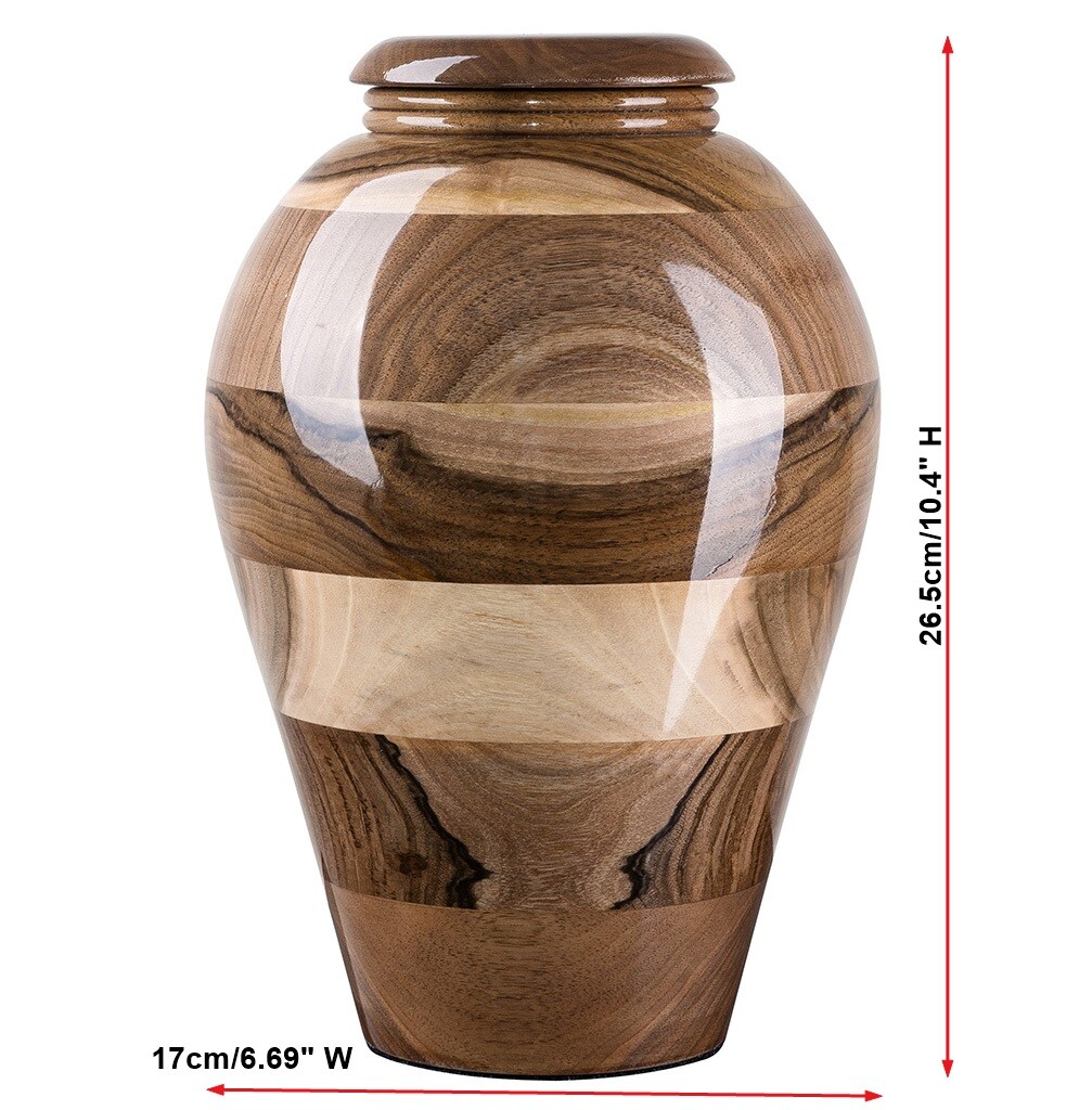 Stunning and very special hand turned wooden Walnut Human Cremation urn for ashe