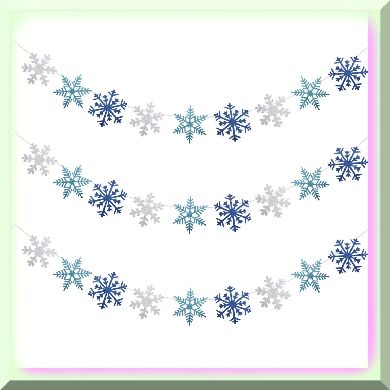 Snowflake String Garland for Winter Party Decorations