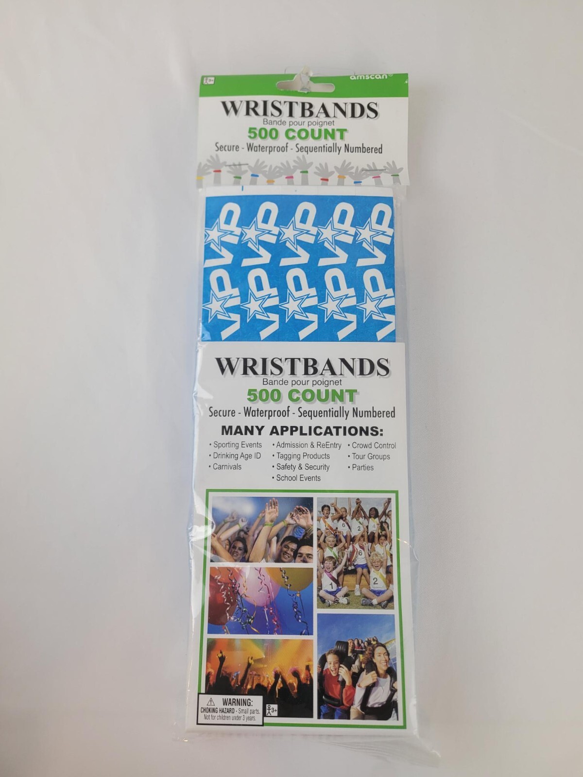 AMSCAN Tyvek Event Wristbands 500 Count Secure Waterproof Sequentially Numbered