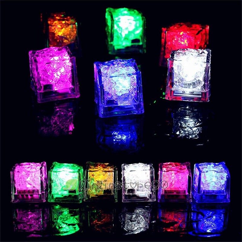 Light Up Ice Cubes for Drinks, 12~48Pack LED Ice Cubes Liquid Activated,Reusable