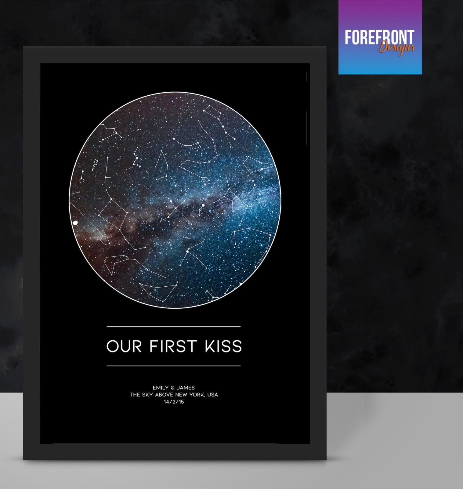 Personalised star/sky map keepsake – special valentines day couple gift idea