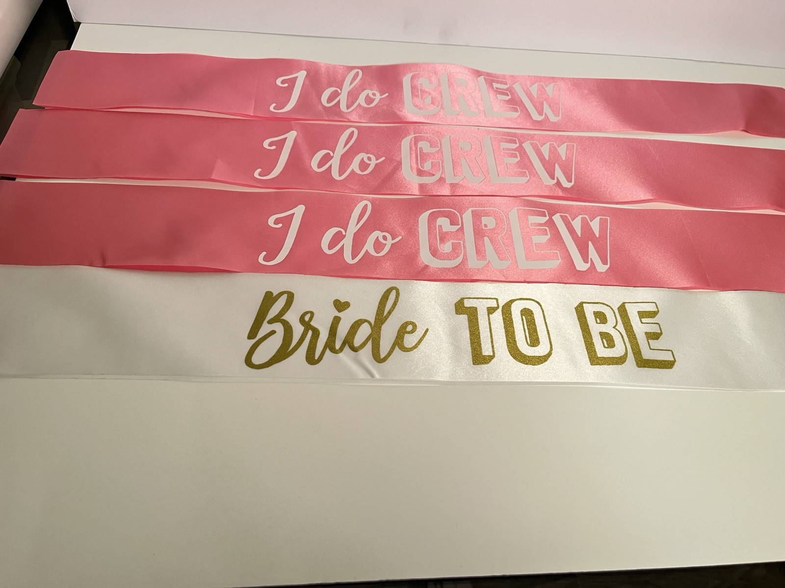 16 Pc Bachelorette Party 4 people Kit glasses sashes visors pouches white pink