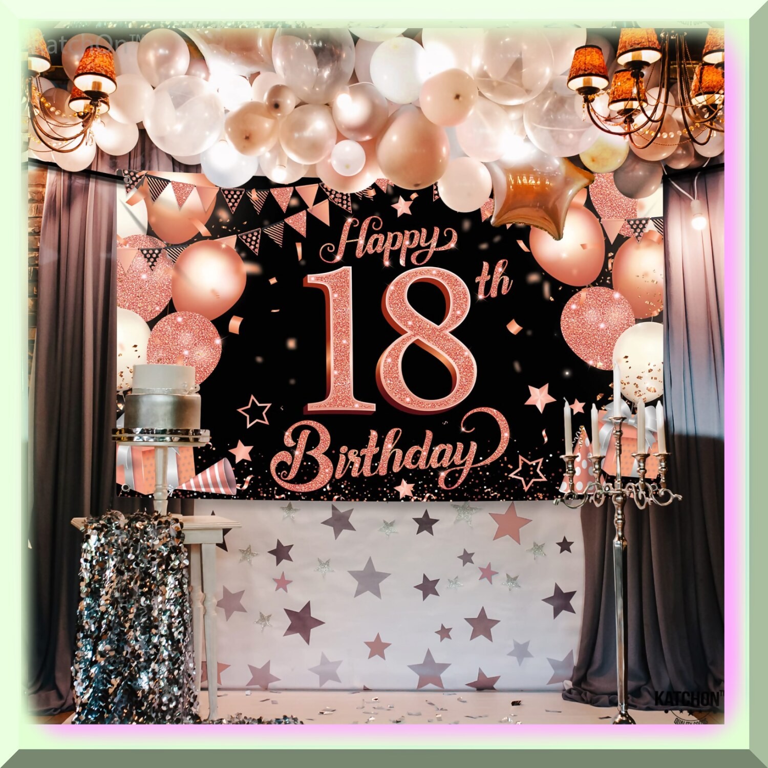 Rose Gold 18th Birthday Celebration Banner