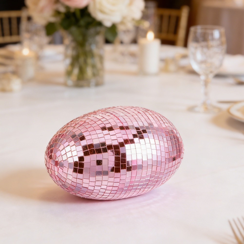 Reflective Ball Disco Eggs Tabletop Easter Decor Photo Props